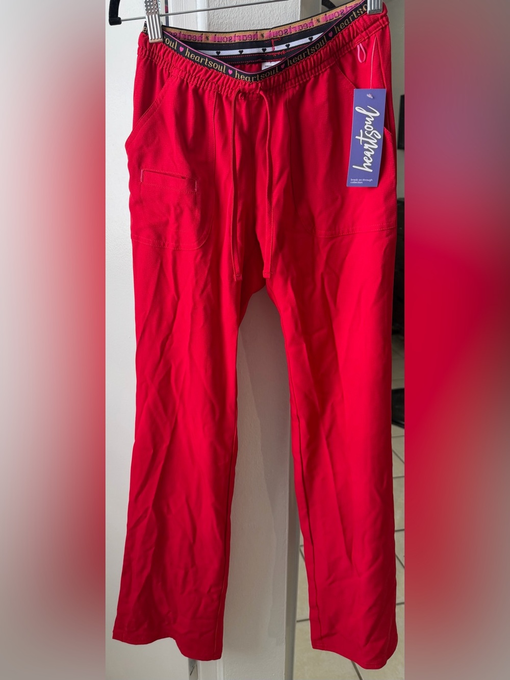 HeartSoul Women’s Red Drawstring Pants Scrub XXS